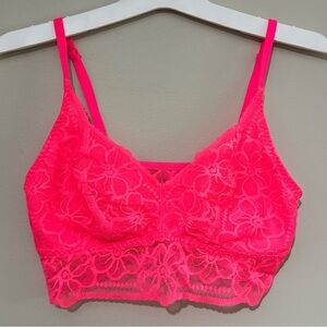 Victoria’s Secret Medium A-C Hot Pink Lace Bandeau